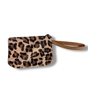 CREWCUTS Leopard Print Calf’s Hair Wristlet